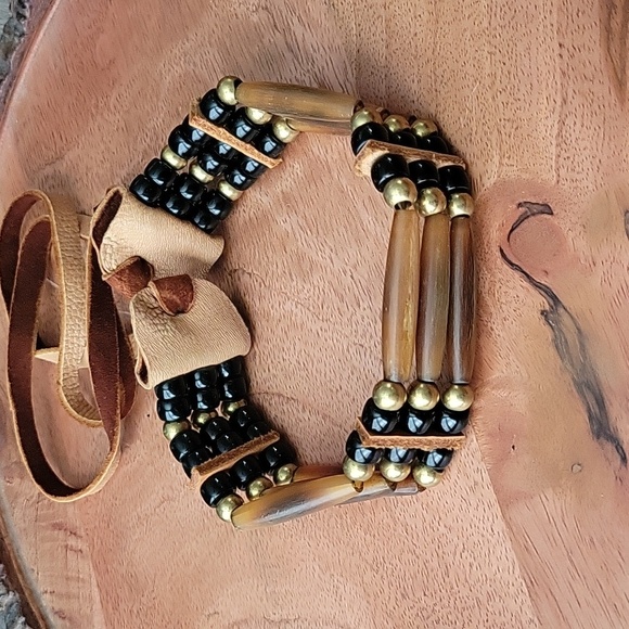 Hand Crafted Other - Hand Crafted 3 Stack Beaded Choker Necklace